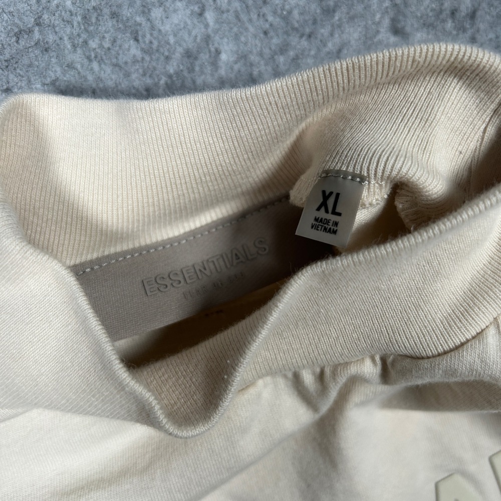 Fear of God Essentials T-Shirt Dress Womens XL Cream Tan Logo pockets - Picture 6 of 16